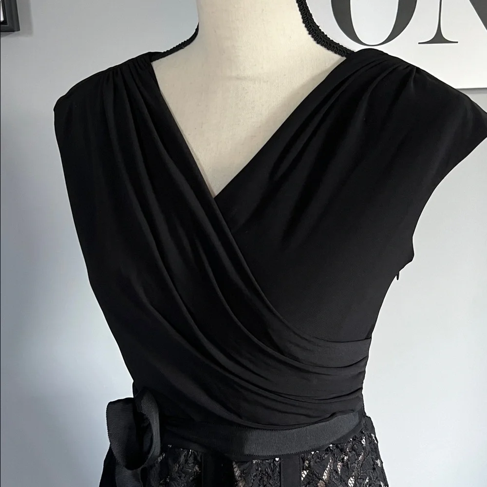 SL Fashions Black Lace Midi Dress - Picture 2 of 11